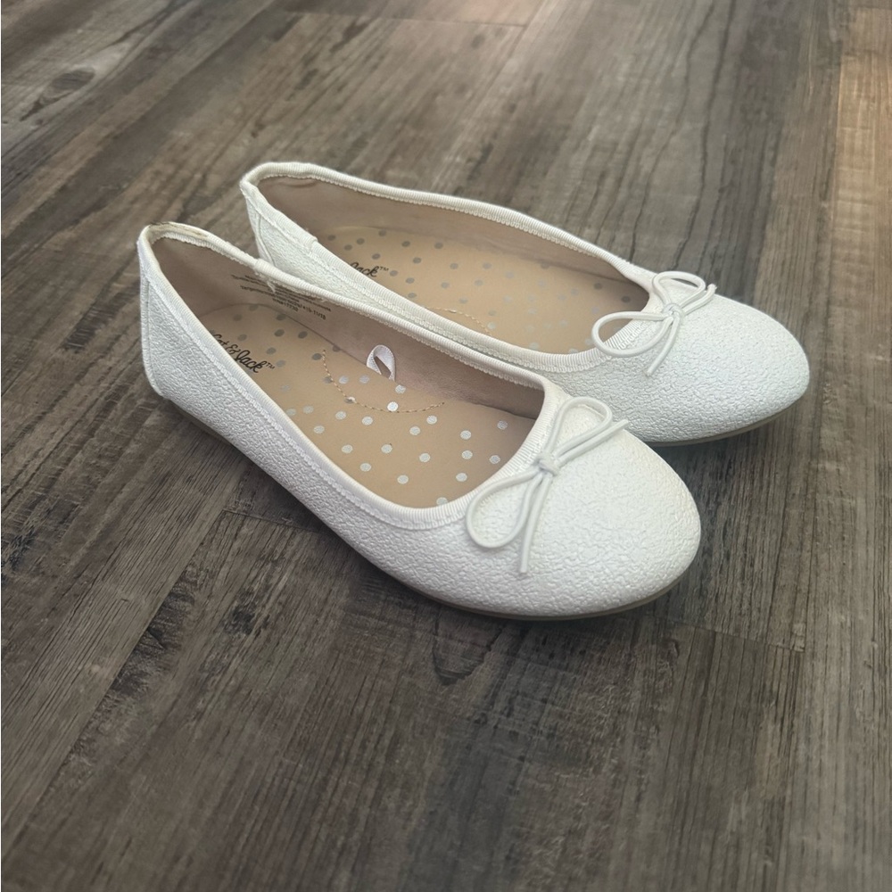Cat & Jack White Bow Ballet Flats